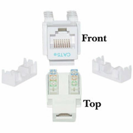 CABLE WHOLESALE Cat5e Keystone Jack White RJ45 Female to 110 Punch Down 310-120WH